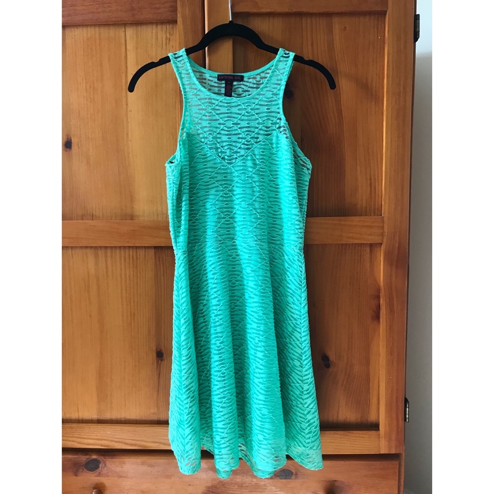 Material Girl sea foam tank lace dress
